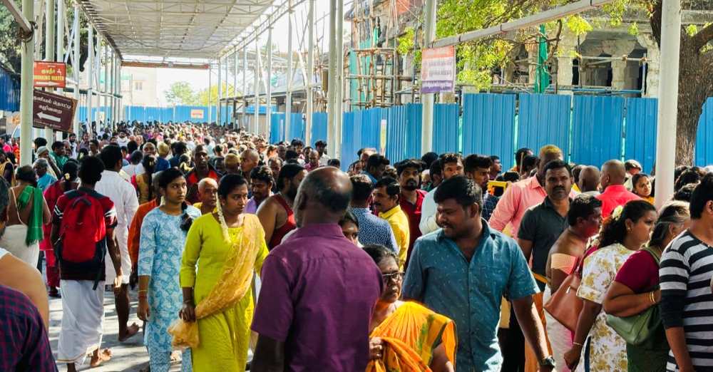 திருச்செந்தூர் சுப்பிரமணிய சுவாமி கோயிலில் விடுமுறை தினத்தை முன்னிட்டு சுவாமி தரிசனம் செய்ய அலைமோதிய பக்தர்கள் கூட்டம் திருச்செந்தூர் சுப்பிரமணிய சுவாமி கோயிலில் விடுமுறை தினத்தை முன்னிட்டு சுவாமி தரிசனம் செய்ய அலைமோதிய பக்தர்கள் கூட்டம்