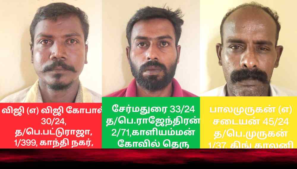 திருச்செந்தூரில் ஆடு திருடர்கள் 3 பேர் கைது – திருடப்பட்ட ஆடு மற்றும் சரக்கு வாகனம் பறிமுதல் திருச்செந்தூரில் ஆடு திருடர்கள் 3 பேர் கைது – திருடப்பட்ட ஆடு மற்றும் சரக்கு வாகனம் பறிமுதல்